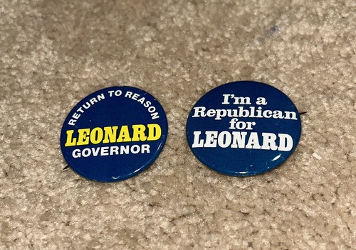 14 - 1974 NEW HAMPSHIRE GOVERNOR RACE - RICHARD LEONARD Campaign Buttons - Picture 2 of 5