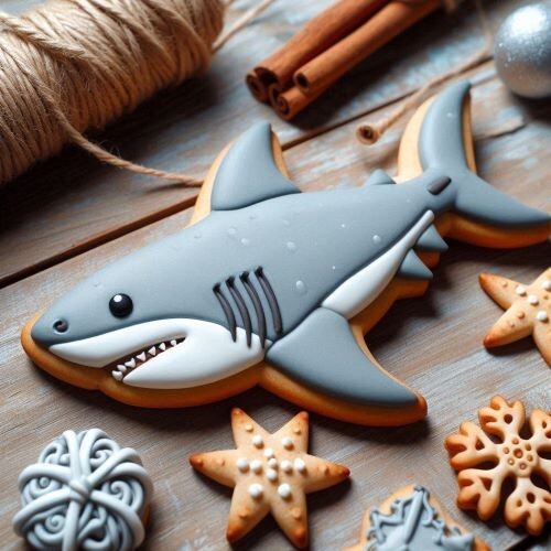 Shark 6'' Cookie Cutter Metal Ocean Beach Zoo Birthday Party - Picture 3 of 8