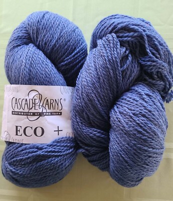 2 Cascade Yarns Eco+ Yarn 100% Peruvian Highland Wool - Bulky 478 Yds - Sapphire