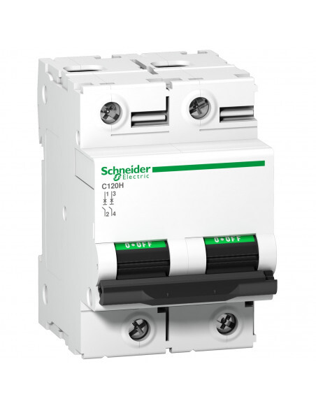 Disjoncteur Schneider C120H courbe B 15kA, l'excellence industrielle A9N18414 100A