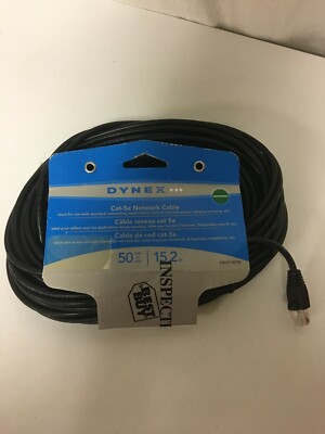Dynex DX-C114199 Cat-5e Network Black Cable 50ft