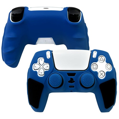 LUNISSILY Blue Anti-Slip PS5 Controller Skin,Soft Thicken Studded Protective