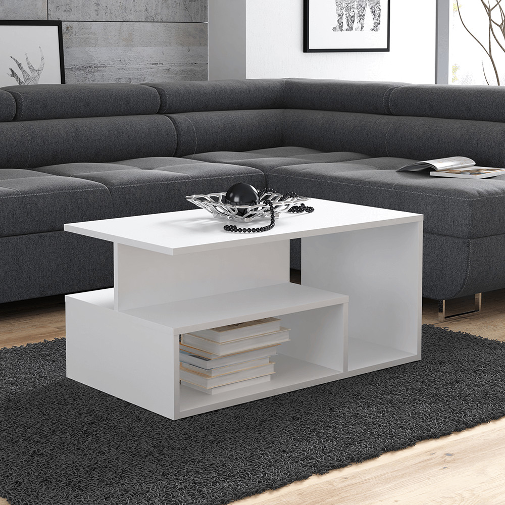 Mesa de centro blanca estilo moderno