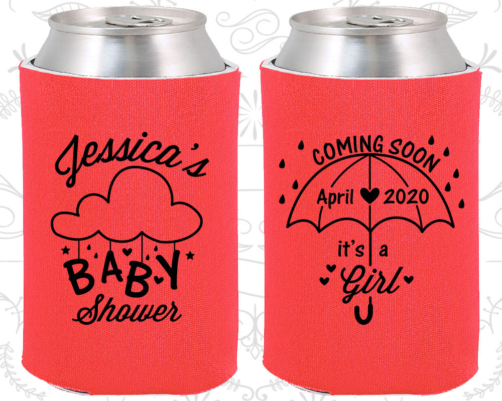 Baby Shower Koozies Koozie Supplies (90099) April Showers, it’s a Girl