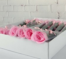 60Pcs Pink Bath Artificial Rose Soap Flower Mother's Day Valentine's Day Gift