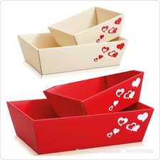 Präsentkorb leer Hochzeit Geschenkkorb Herzen Herz Geschenk weiß rot