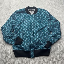 St John Printed Bomber Collar Teal Blue Green Size Small Women  s Jacket