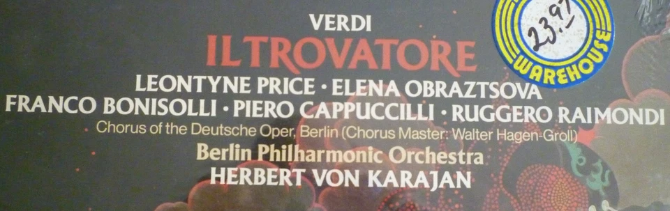 Verdi, Il Trovatore, 3 x LP Box 1978 Quadraphonic Leontyne Price Karajan NEW - Image 3 of 3