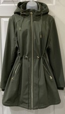 Jessica Simpson Thyme Green Hooded Stand-up Collar Zipper Parka Jacket Size Xl