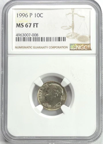 1996 P Roosevelt Dime Clad 10c NGC MS67FT Collectors Unique Gem