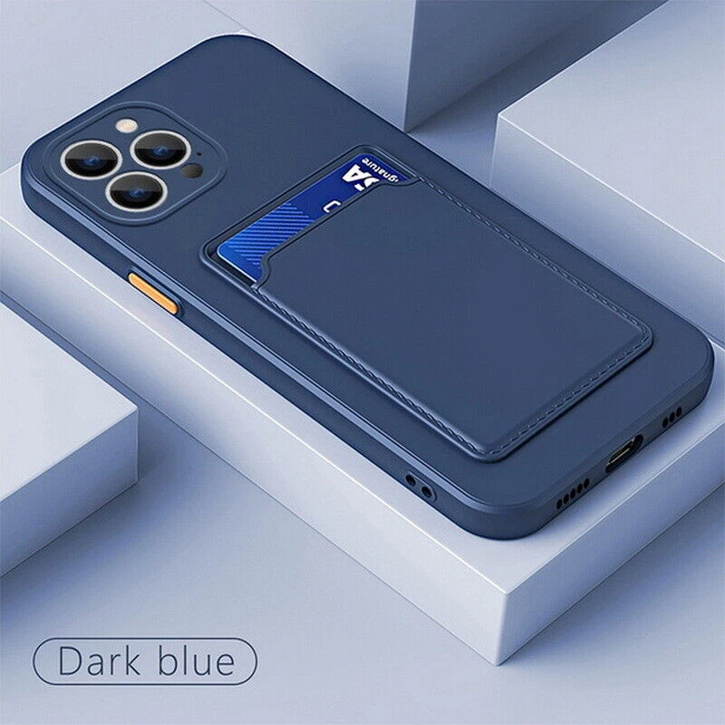 Durable Silicone Wallet Phone Case for iPhone 11 12 13 14 15 Pro with Card Holder