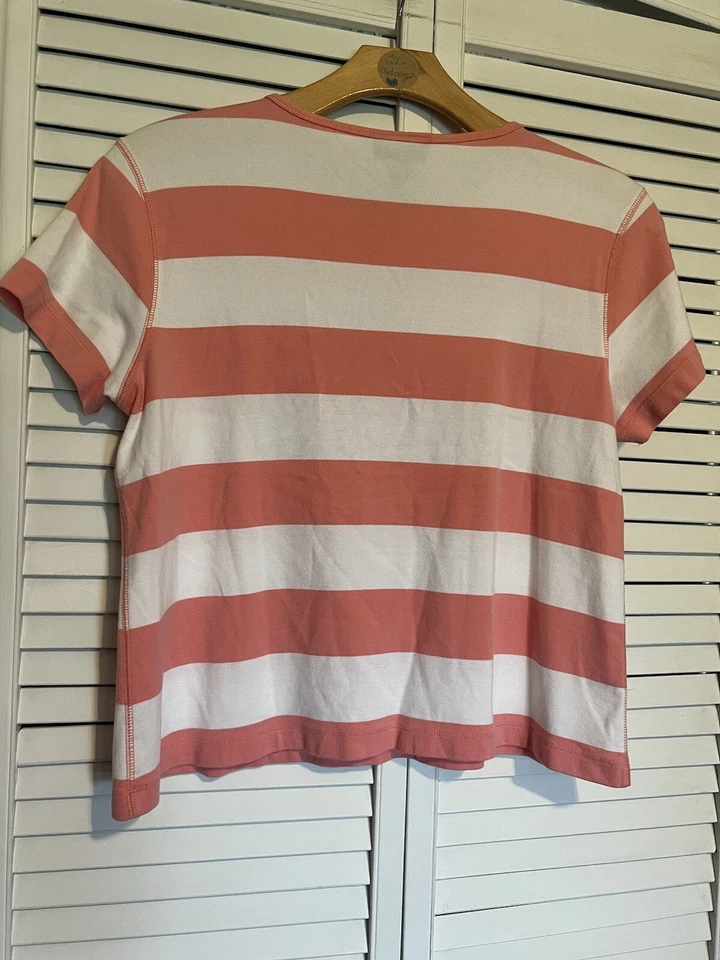 Женская рубашка VAN HEUSEN размер Xlarge XL блузка футболка с коротким рукавом в полоску - Изображение 3 из 4