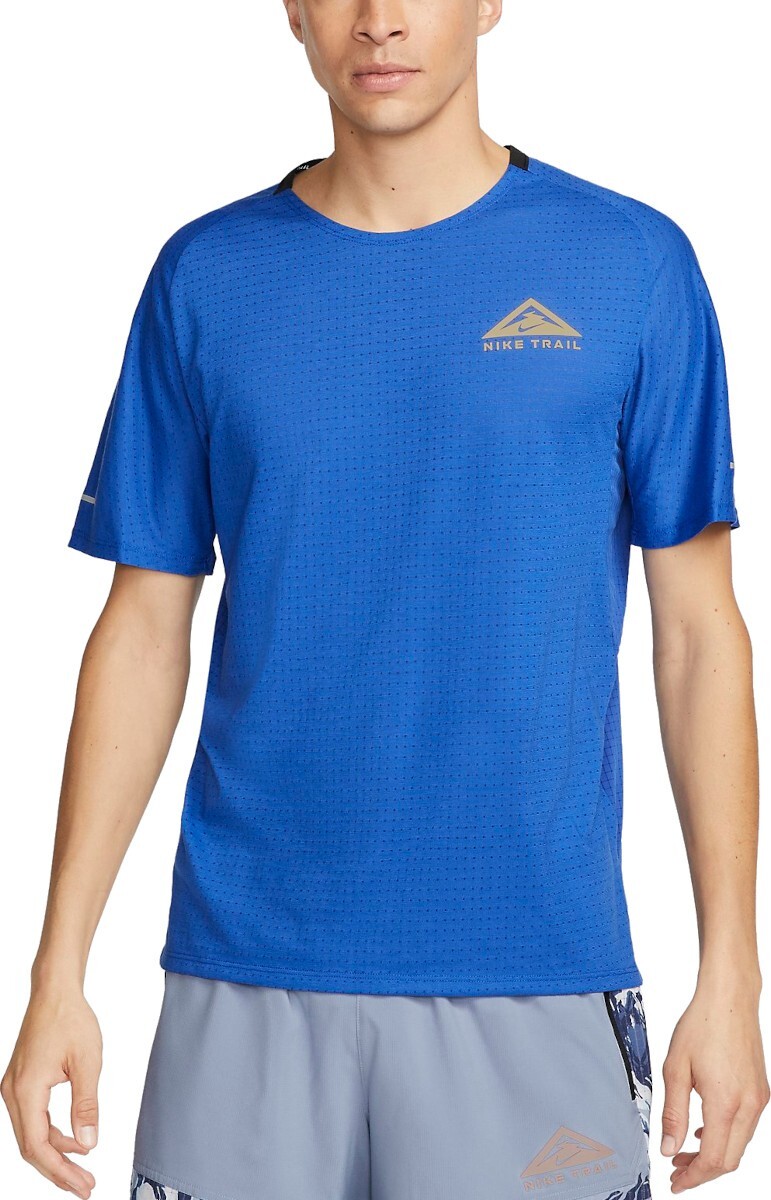 Nike Trail Solar Chase Blue Dri-FIT Shirt Men's XL Running/Hiking