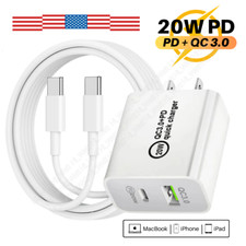 For Samsung Galaxy A13 A33 A53 A73 5G 20W PD Fast Wall Charger Dual USB C Cable