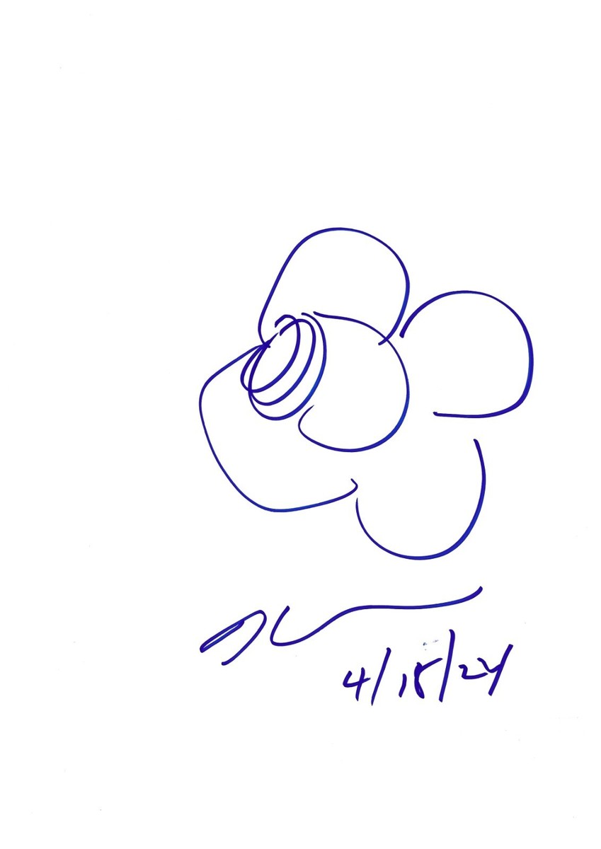Jeff Koons Signed Artwork Sketch Original Drawing Autographed