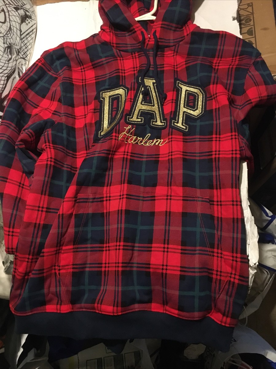 NEW Dapper Dan GAP DAP Harlem Red Plaid Tartan Hoodie