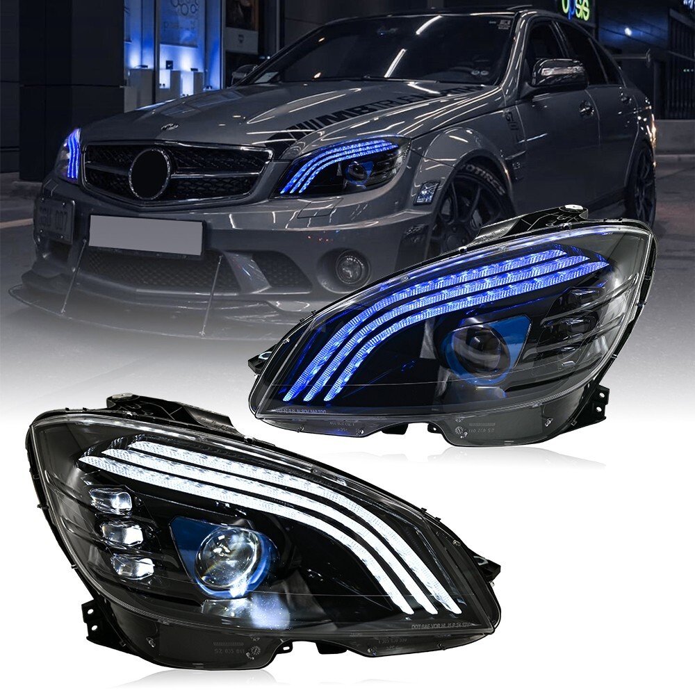 2x LED Projector Headlights for Mercedes-Benz C-CLASS W204 2008