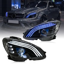 2x LED Projector Headlights for Mercedes-Benz C-CLASS W204 2008-2010 Front Lamps