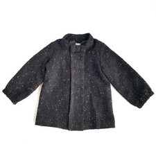 Gap Baby Tweed Jacket Coat Girls 4 Years Snap Button Front Black Gold Fiber