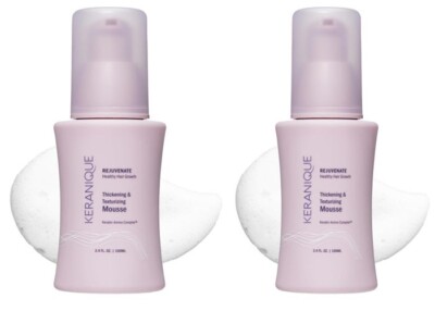 Keranique Thickening & Texturizing Mousse  Styling Anti-Frizz Foam - 2 Pack