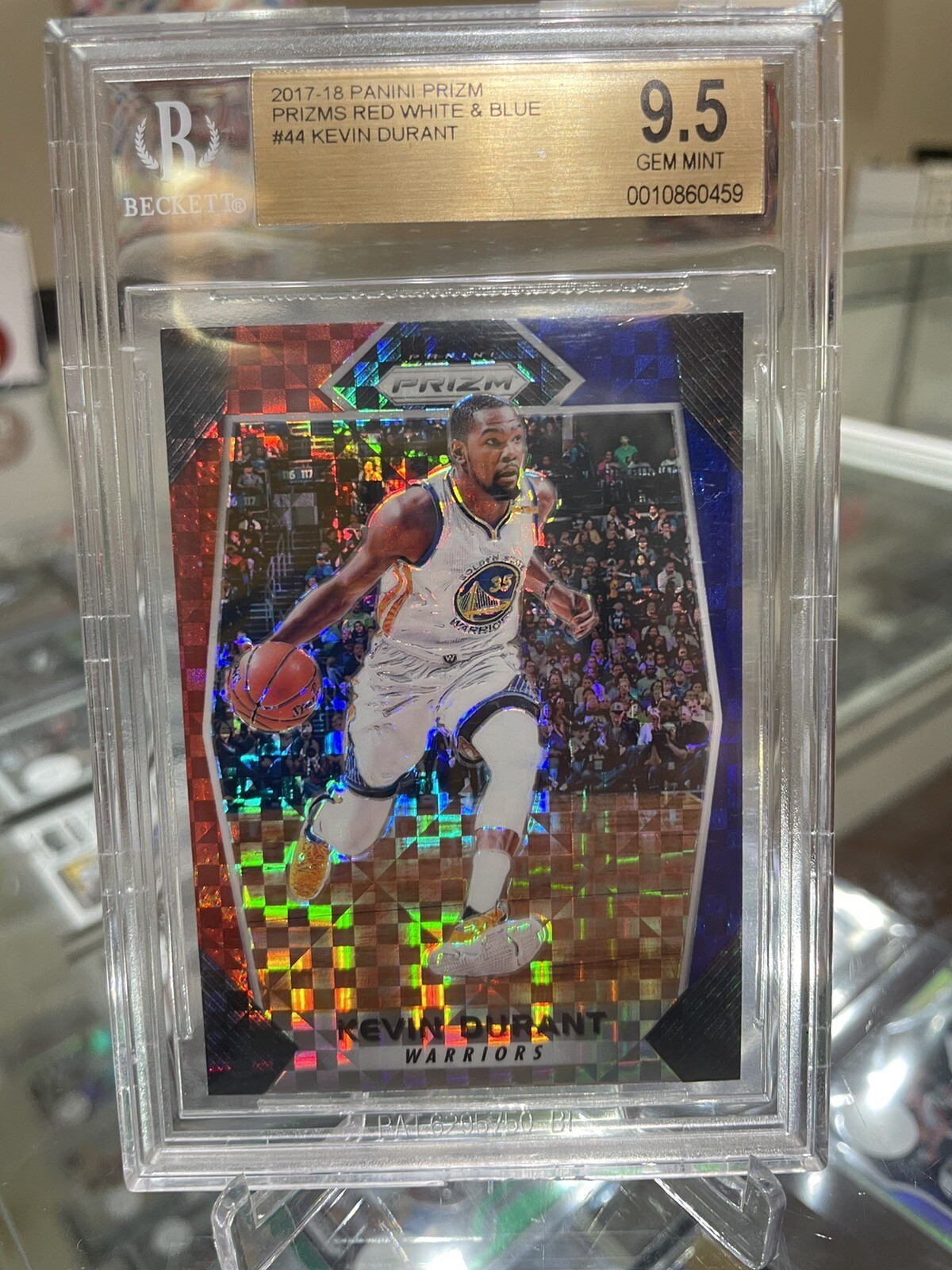 2017-18 Prizm Kevin Durant Red White Blue RWB #44 Warriors
