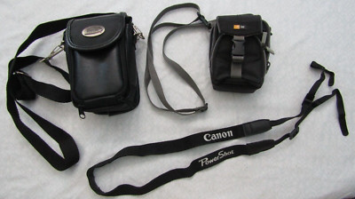 3ct LOT OF SMALL CAMERA BAGS & STRAPS CANON DIGITAL CONCEPTS & CASE LOGIC CR27