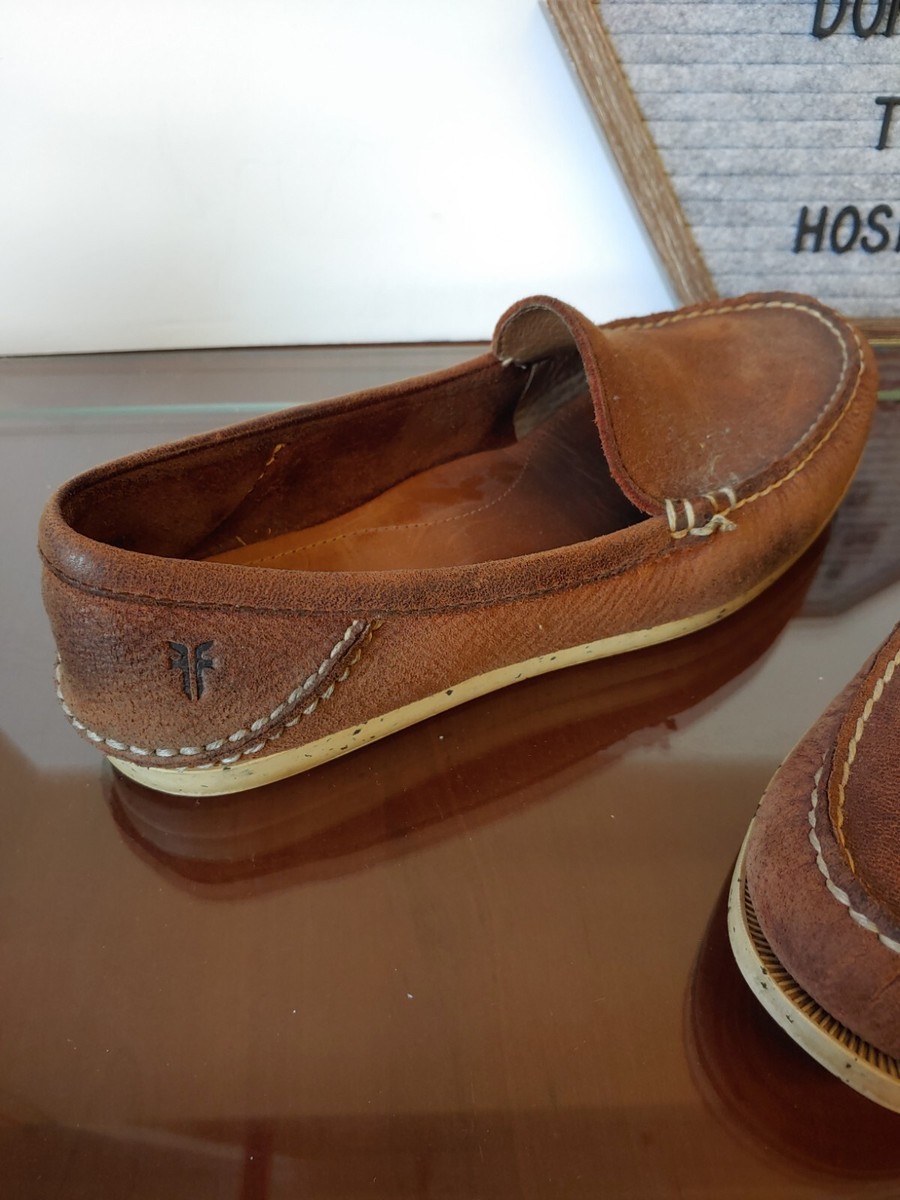 Frye Mens Tan Leather 9 D Driving Moccasin Loafers Frye Lewis Venetian Shoe - Pants Store main image 4