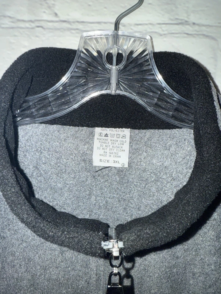 Chaqueta con cremallera frontal completa polar gris cucharón y hoja 100 % poliéster unisex 3XL Foto 3 de 4