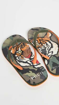 tiger print flip flops
