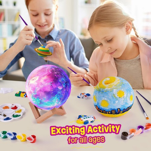 Paint Your Own Moon Lamp Kit Cool Gifts DIY 3D Space Moon Night Light Art Sup... - Picture 4 of 6