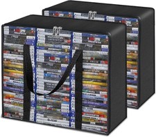DVD Storage Bags 2-Pack Holds 70 DVDs 90 Blu-rays 120 CDs Highly Clear