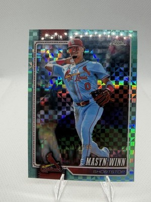 2026 Topps Chrome - Masyn Winn #217 Aqua Checkerboard Refractor /199