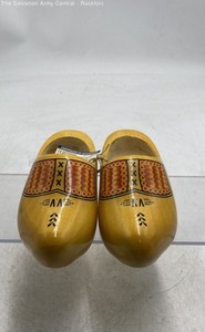 Wett V.V Ged Womens Geel Yellow Wood Slip-On Holland Dutch Clog Shoes Size 12cm