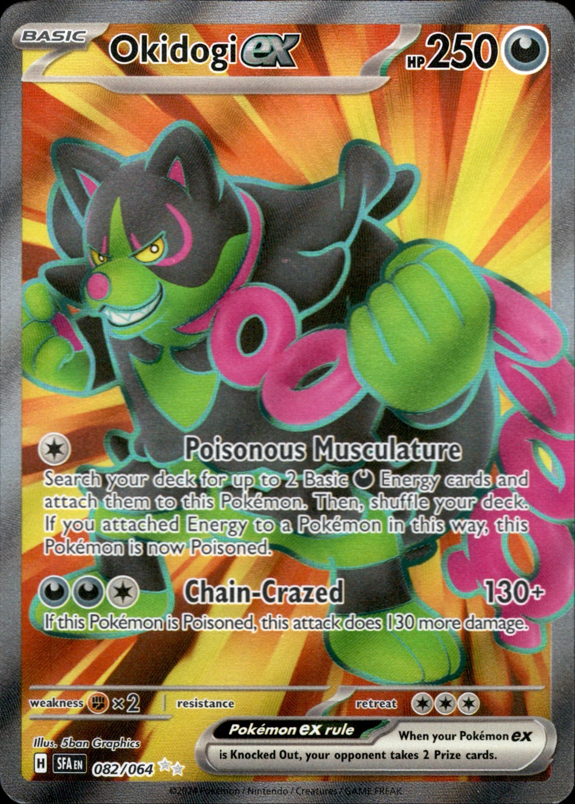 Pokemon Okidogi ex Full Art Ultra Rare Shrouded Fable 082/064 TCG Card Holo NM