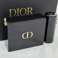 Christian Dior Minodiear Clutch Case only black  No lipstick with gold chain