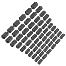 60Pcs 5Size Clip-on Ferrite Ring Core Noise Filter Cable Clip EMI RFI Black