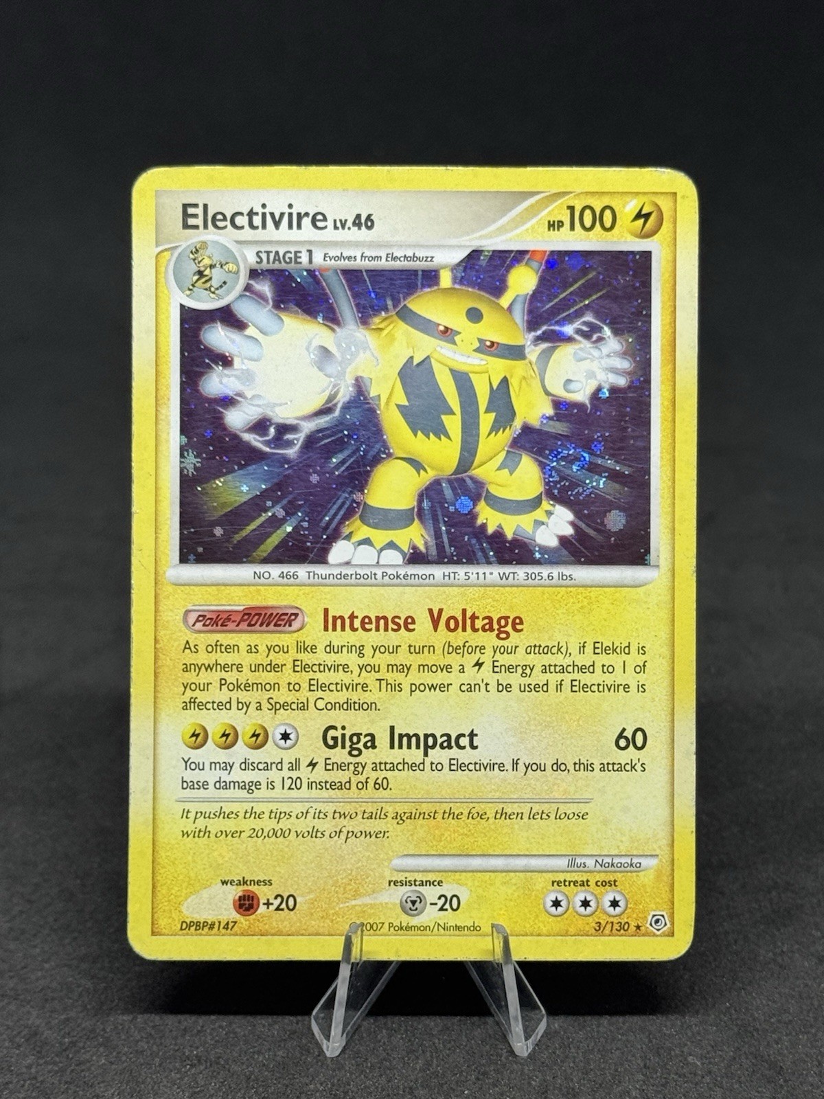 Pokémon Electivire 3/130 Diamond and Pearl Holo BLEED