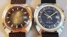 1973 & 1975 TIMEX MARLIN BRITISH 2 VINTAGE 34MM GF & CHROMED WIND UP MEN WATCHES