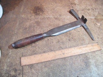 Vintage Stortz Philadelphia Slaters Hammer Slate Roof Tool Leather Handle