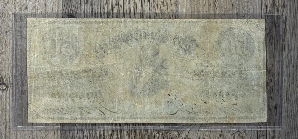1861 $50 T 16 Confederate Paper Money, Blank Back, Very Nice Quality Note - Image 4 of 4