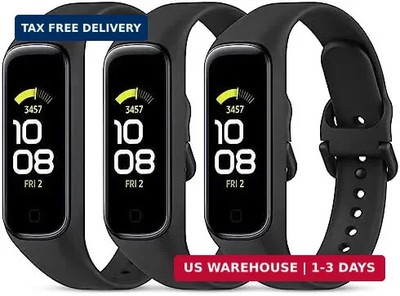 Wanme Replacement Bands for Samsung Galaxy Fit 2 One Size, Black+Black+Black