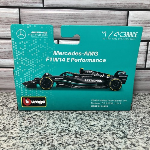 Bburago Lewis Hamilton #44 AMG Mercedes Formula 1 F1 W14 E 1/43 Diecast NEW NIB - Picture 12 of 19