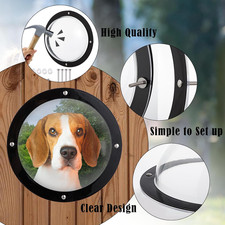 2 Pack Dog Fence Window, Plastic Pet Dome Clear View Pet Peek Window for Dog, Ca