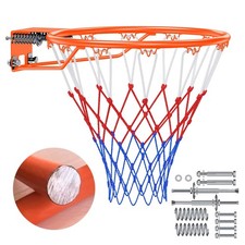 Basketball Rim, 18" Replacement Wall Mounted Outdoor Basketball Hoop, Heavy D...