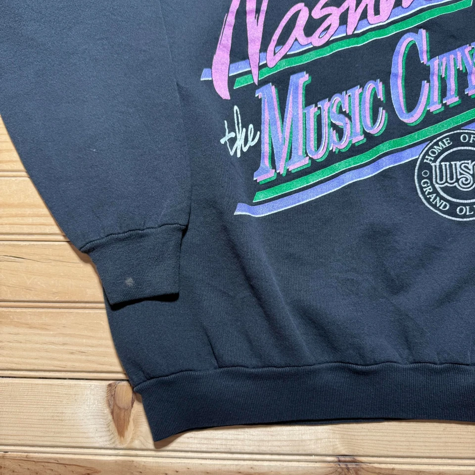 Винтажный свитшот 90-х Nashville Music City Grand Ole Opry WSM с круглым вырезом размер XL - Изображение 4 из 4