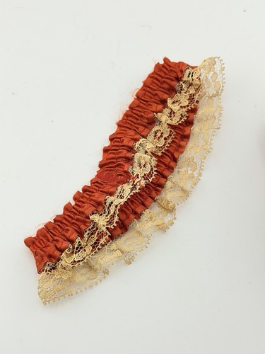 Vintage Red Satin & Lace Wedding Garter Bridal Toss Keepsake