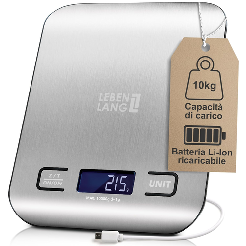 LITTLE BALANCE Slide 6 USB Bilancia Da Cucina Digitale – Ricaricabile USB, Schermo Retrattile, 6 Kg, Rosa Perla - 2