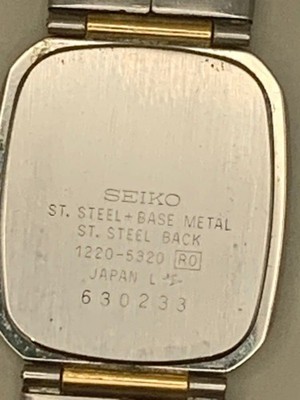Vintage Seiko ARC 1220-5320 Quartz Gold Dial Two Tone Square Dress