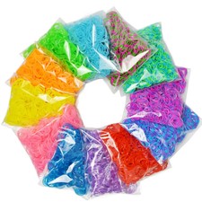 Rubber Bands 600 Pcs DIY Loom Bracelets Hair Refill Kids