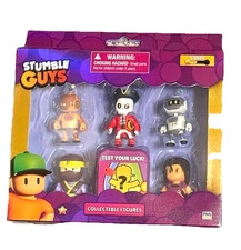 Stumble Guys 6-Pack Figures PMI Toys – Diver Pirate Robot Ninja + Mystery New